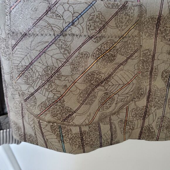 Tom K Nguyen Anthropologie Blazer Brown Floral Strawberry Print Striped Sz 10 - Picture 4 of 10